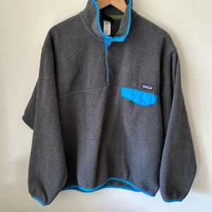 Patagonia vintage men’s M fleece pullover 1/2 snap good pre owned condition grey